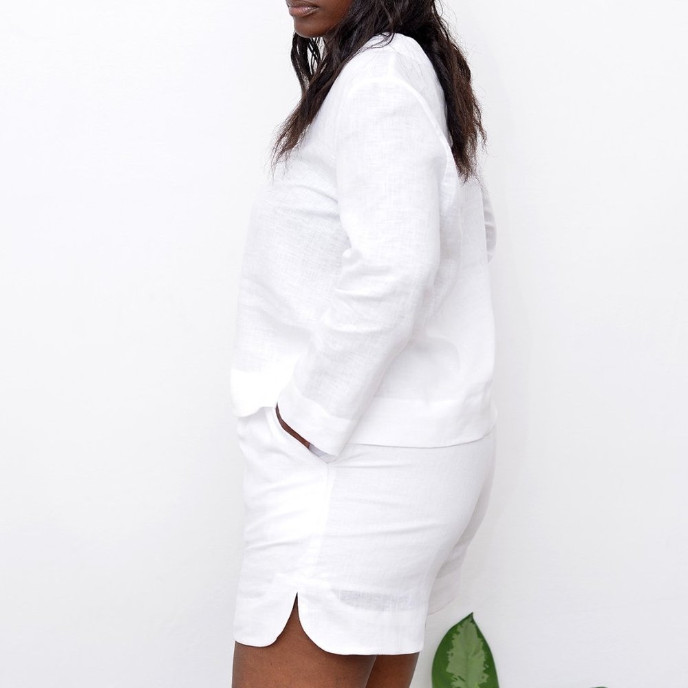 Summer linen outfit. Summer set short and top in linen - Picture 2 of 8